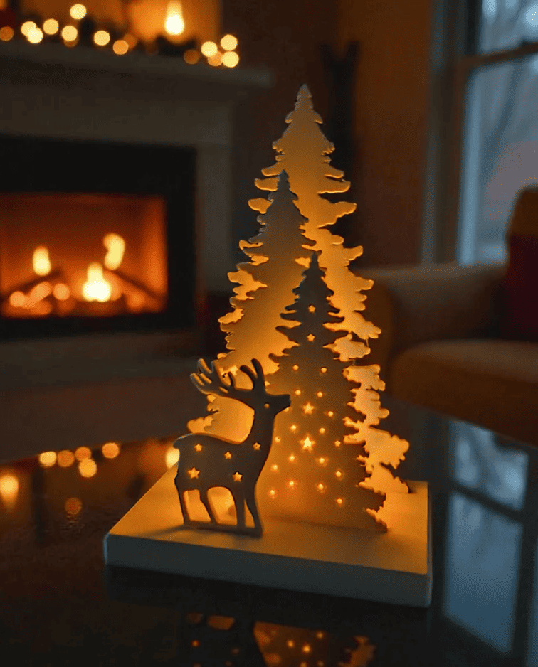 3d printed christmas decorations_outdoor_christmas decor scene at doorstep